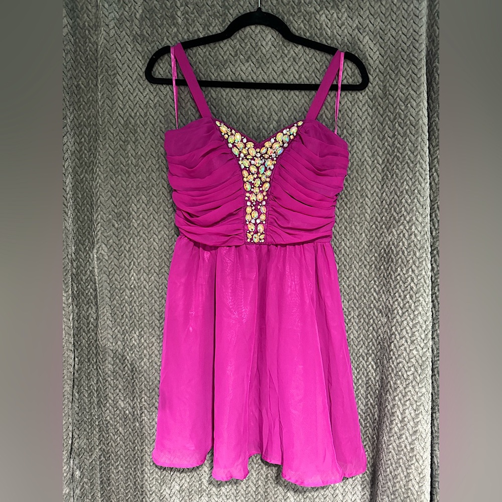 Lily Rose Short Semi-Formal Dress - Small - Magenta